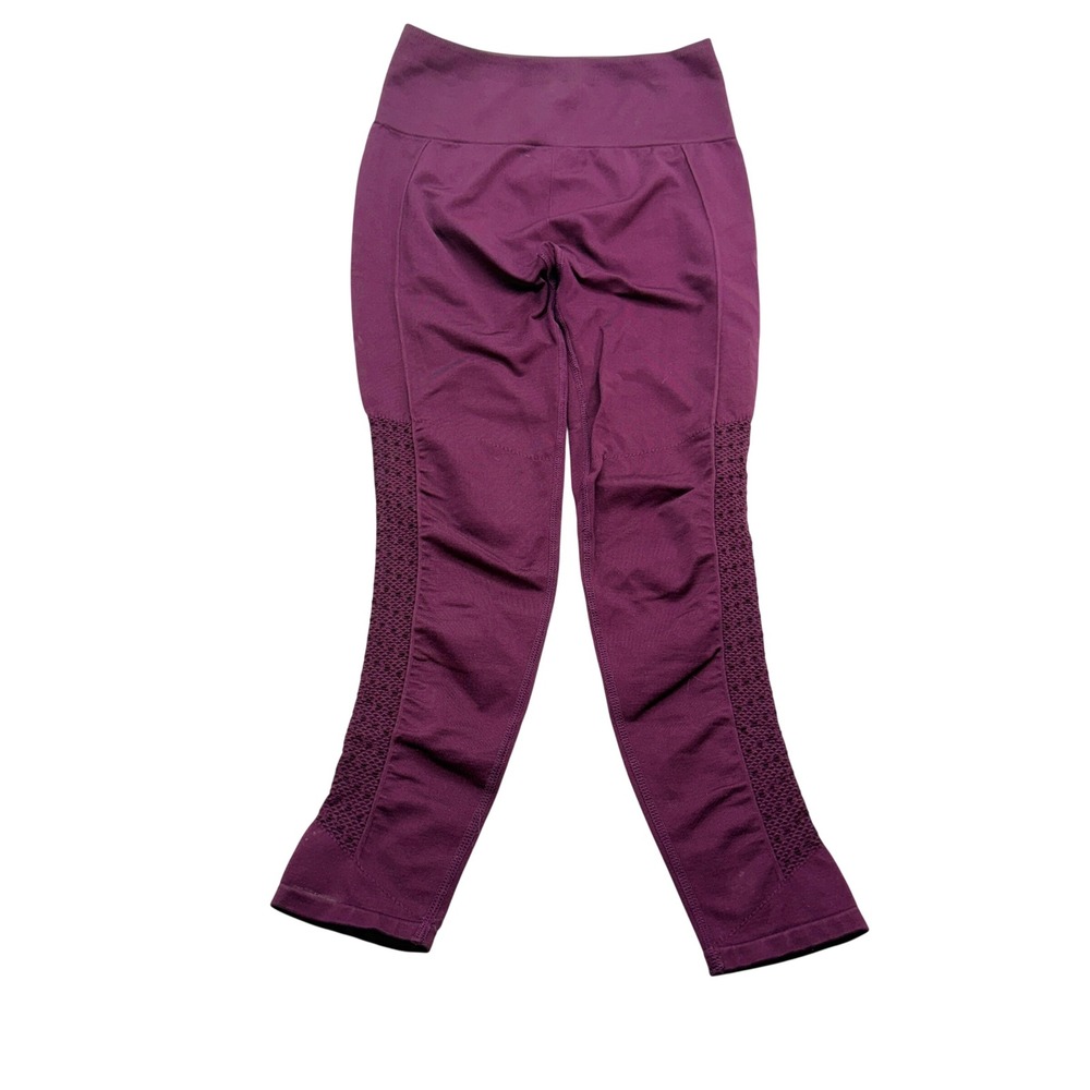 Fabletics Sync Seamless High Waisted 7/8 Leggings Women's S Burgundy Mesh - Picture 2 of 9